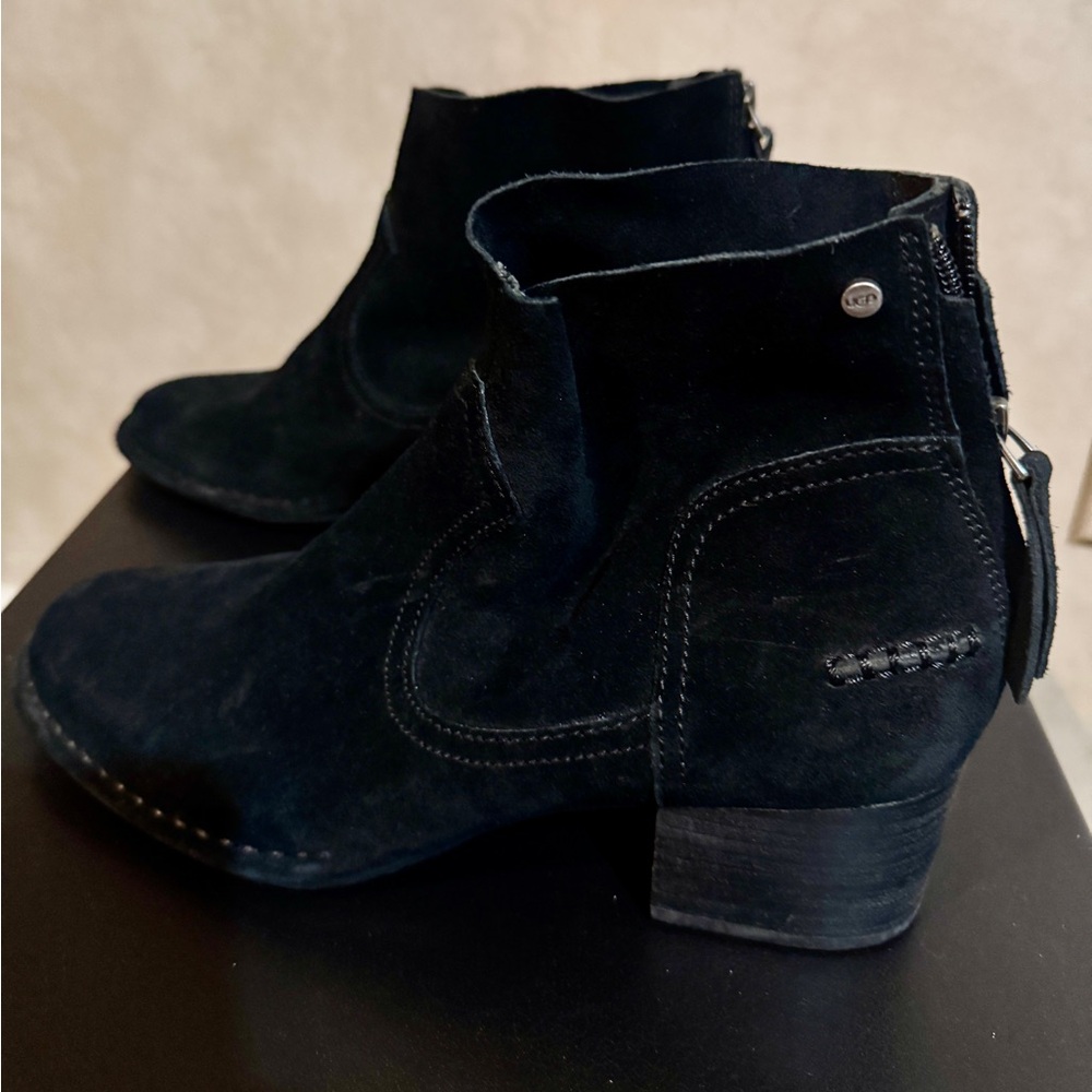 UGG Black Suede Ankle Booties
